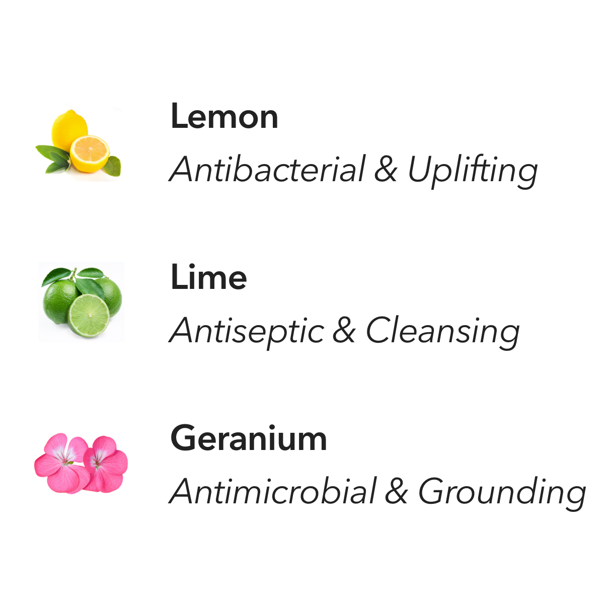 Citrus and Sage ingredients