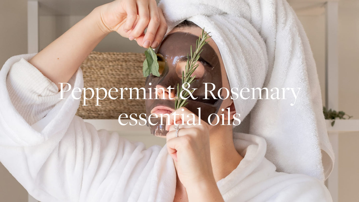 Peppermint and rosemary essential oils